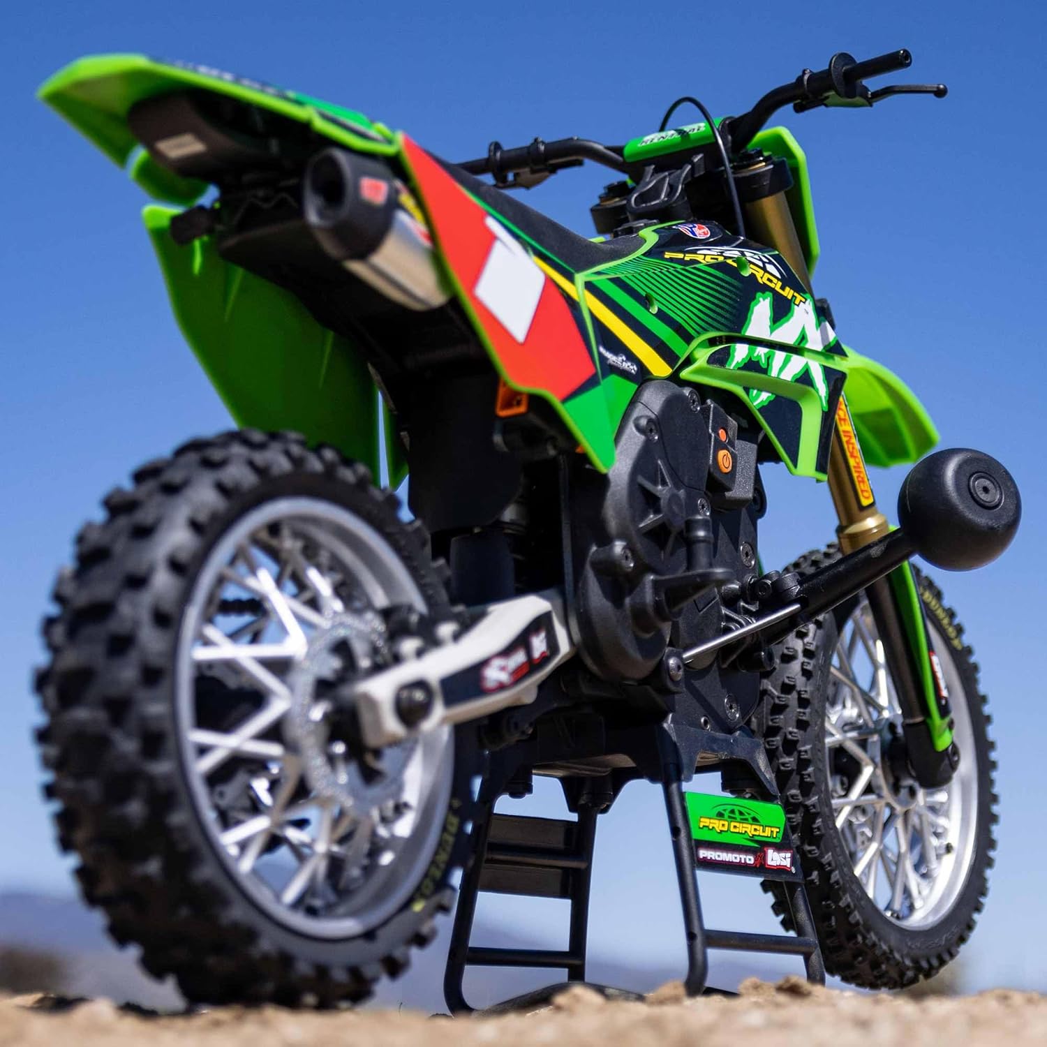 Losi RC Motorcycle Promoto-MX 1/4 Motorcycle Ready-to-Run Combo Includes Battery and Charger Pro Circuit LOS06002 Green