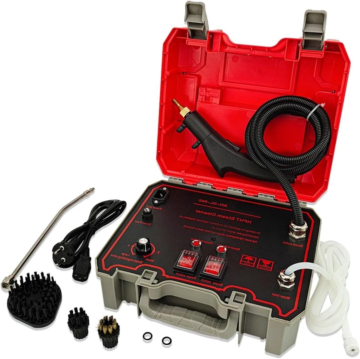 Taygate Handheld Cleaning Machine Commercial Household 1500W Steam Cleaner Air Conditioning Kitchen Hood Car Steaming Cleaner Used with Alkaline Cleaning(M2 Red), Taygate9630