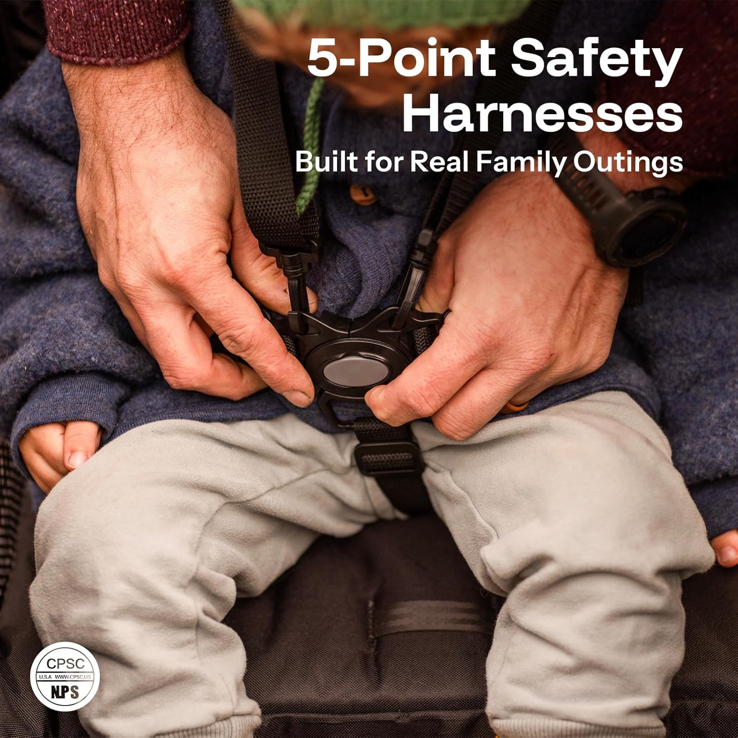 HARPPA Foldable Wagon for Kids, 2 Seater Stroller Wagon with Seats, One-Button Fold, UPF50+ Canopy & Mosquito Net, All-Terrain Wheels, Adjustable Handle, Easy to Store Dark Gery