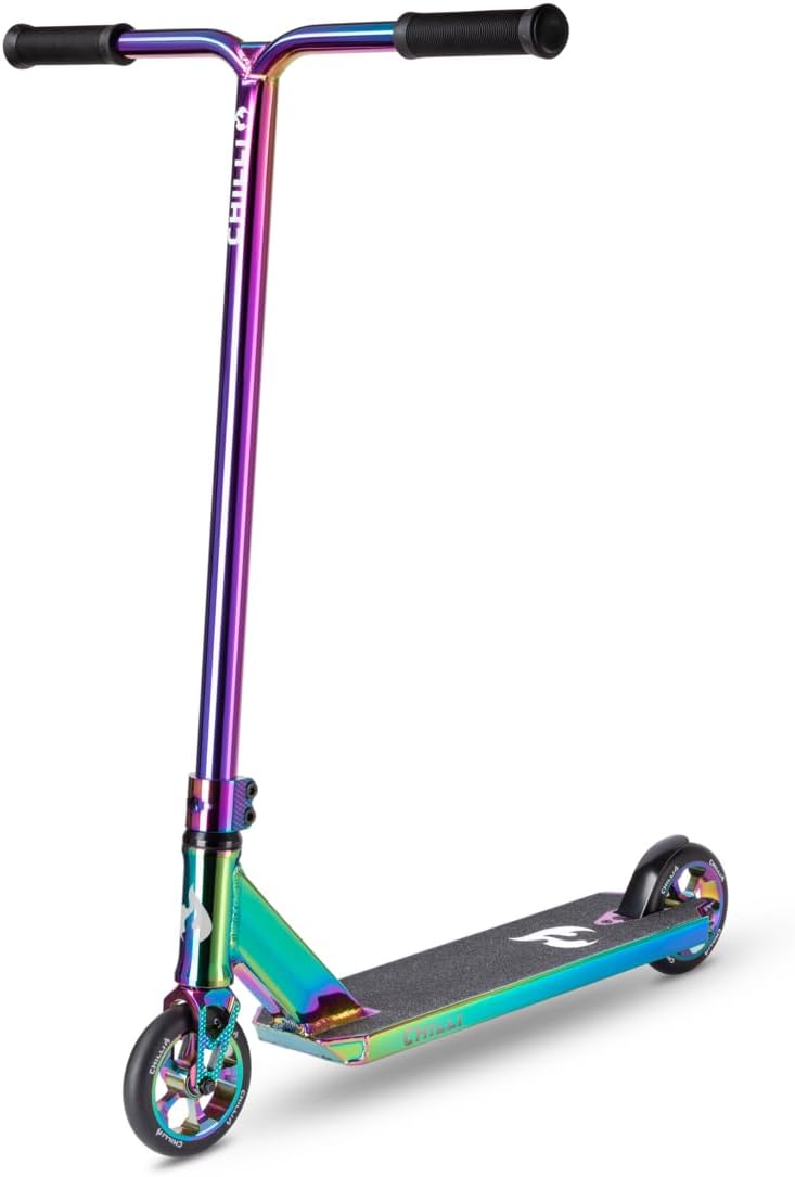Chilli Pro Scooter- Reaper Reloaded Neochrome Extreme Intermediate and Beginner Stunt Scooter, Reinforced Steel T-Bar, Spider IHC Compression, 120mm Wheels, for Ages 8+