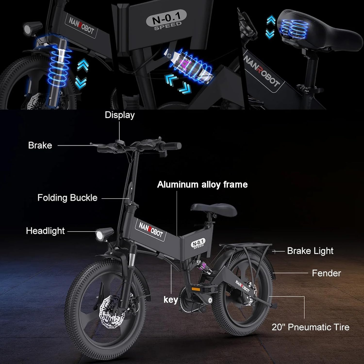 NANROBOT Kids Bike 8-16 Teen Bicycle Road Bikes with Seat