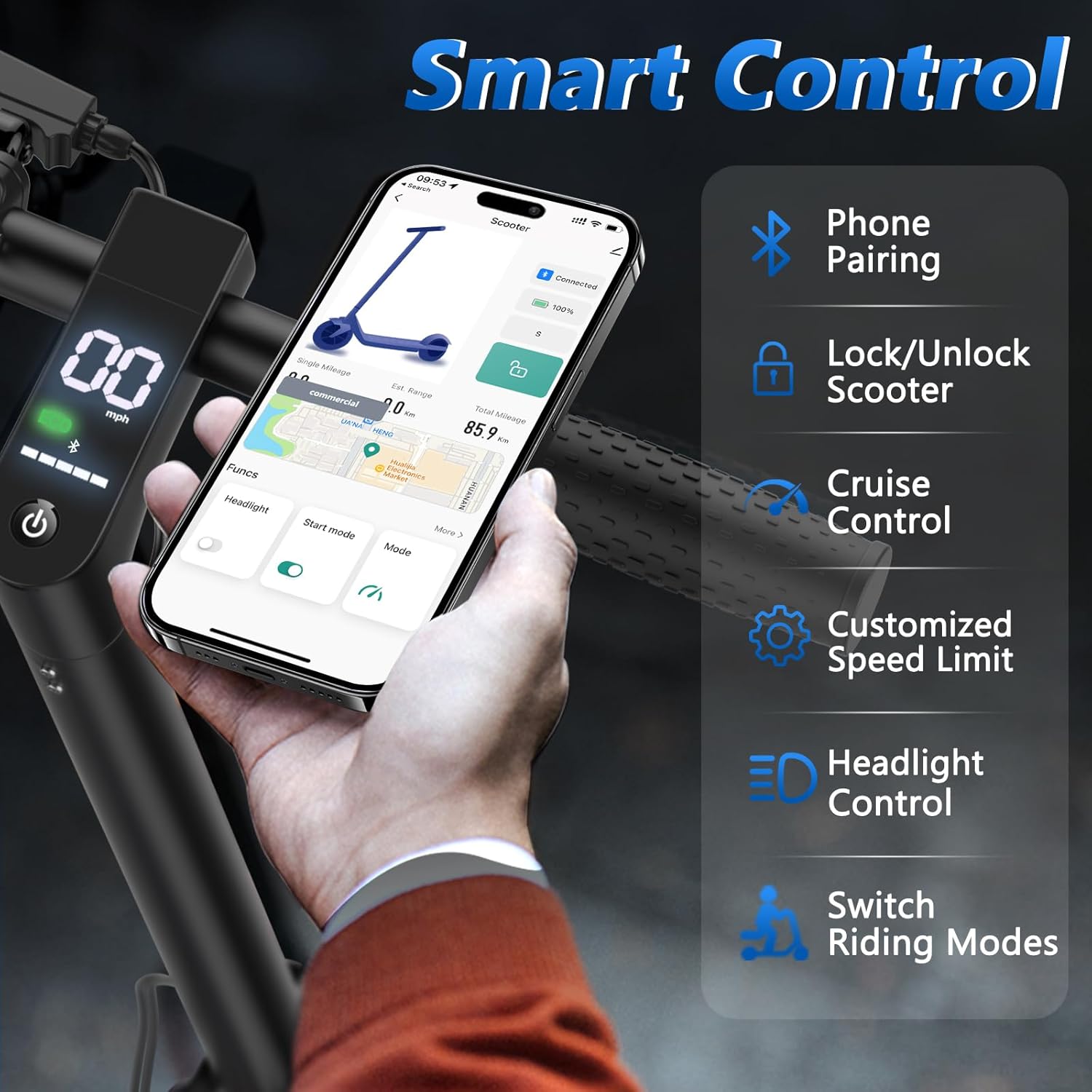 MAXSHOT Electric Scooter for Adults, 8.5/10/14