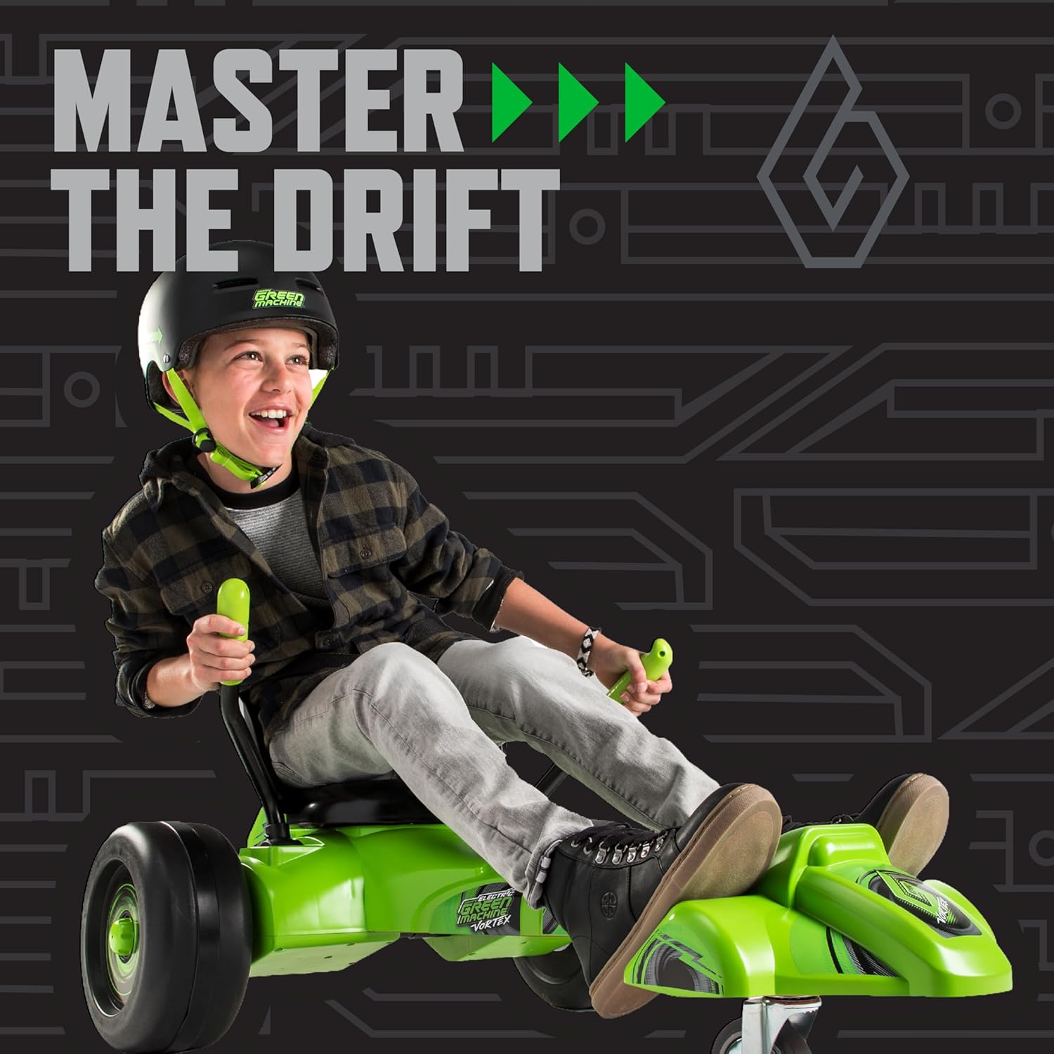 Huffy Green Machine Vortex 12V Battery Powered Ride On, Ideal for Ages 8+, Easy to Operate, Adjustable Frame, Endless Fun, Balanced Spins and Wheelies, 8 MPH, Max Weight 150 Pounds