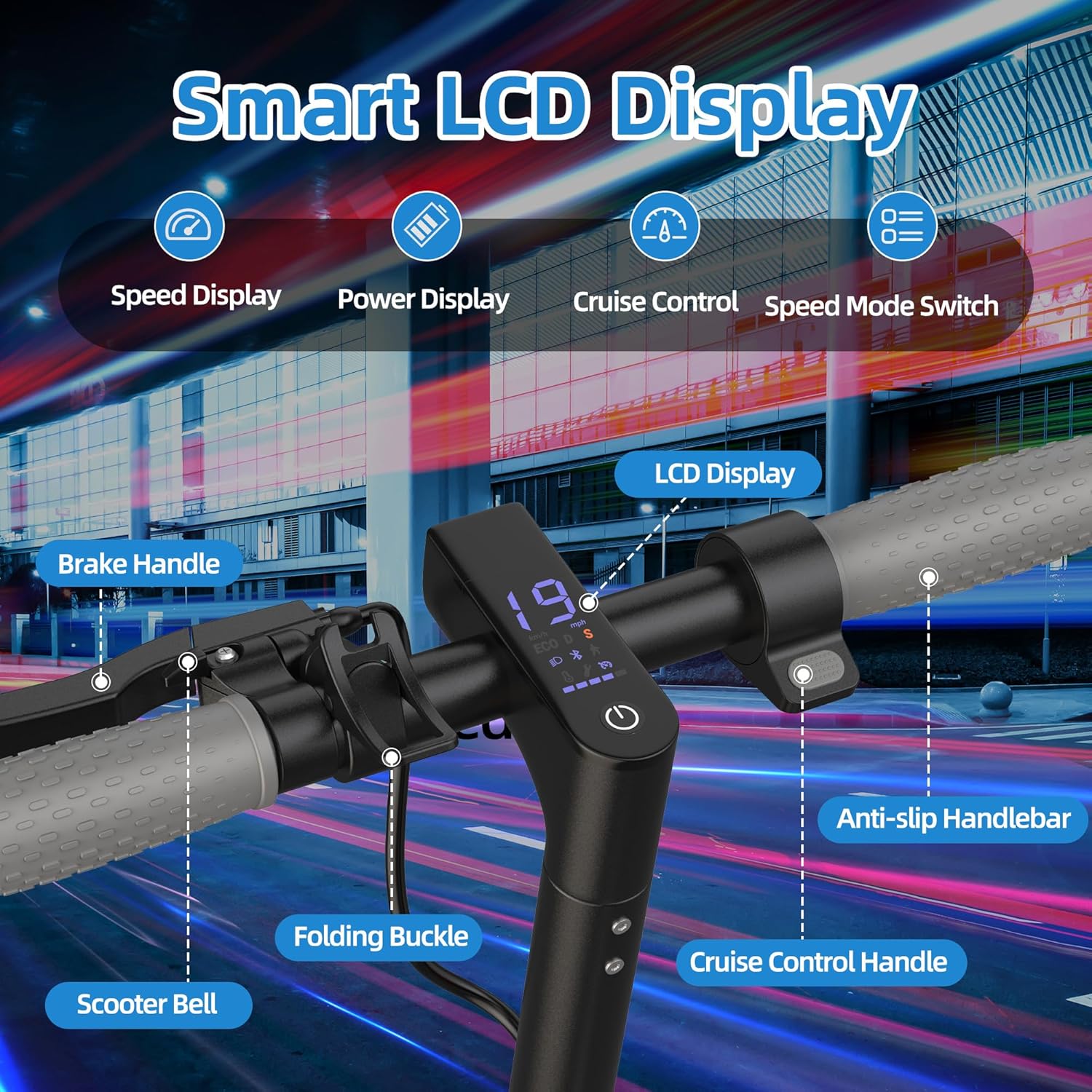 Electric Scooter Adults, Powerful 350W E-Scooter, Max 19 Mph & 15-19 Miles Range Scooters, Folding Scooters with 8.5