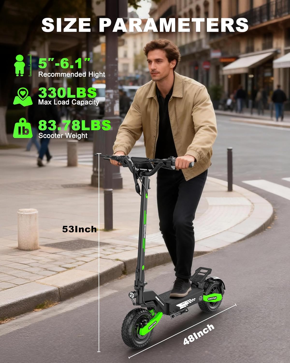 Electric Scooter Adults, 1200W/2400W, Up to 31MPH/40MPH, 25/45Miles Fast E-Scooter with 11