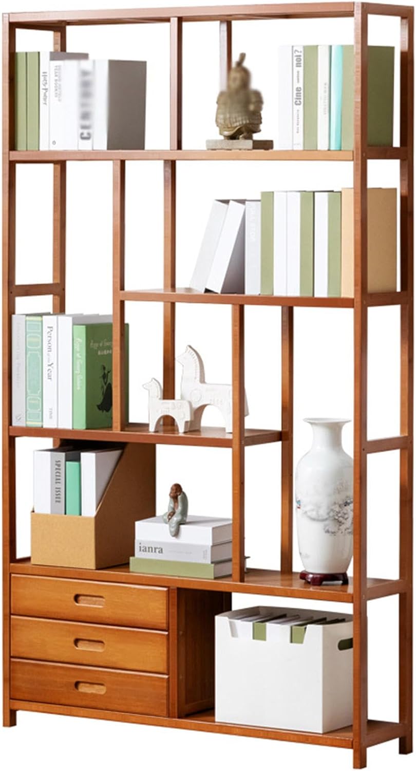 LoKori 6Tier Bookshelf|Book Case Book Storage Organizer|Large Bookshelves |Open Display Rack |Farmhouse Bookcase|Living Room Bedroom Office Home,80cm