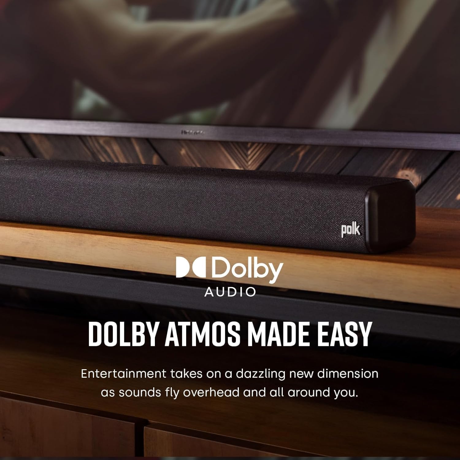 Polk Audio Signa S4 TV Sound Bar with Subwoofer - Dolby Atmos Audio VoiceAdjust & BassAdjust Technology