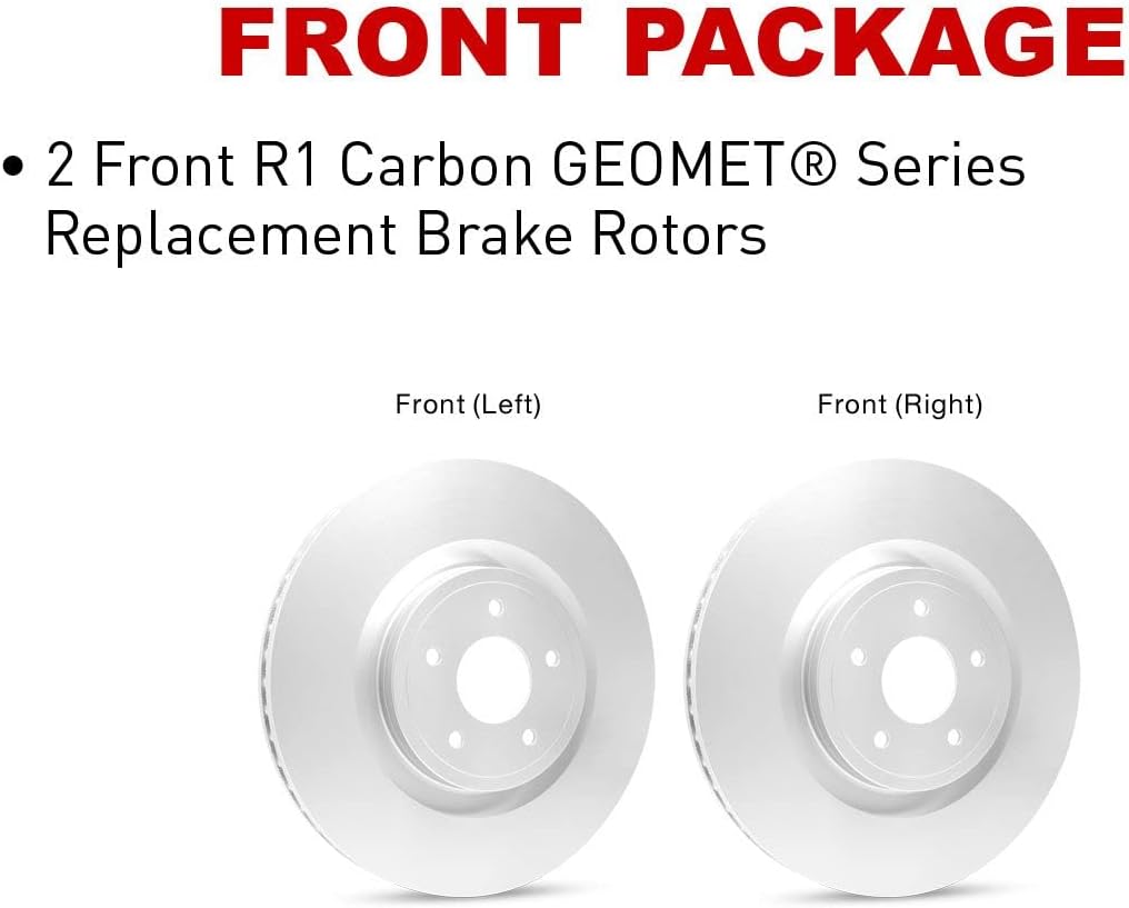 R1 Concepts Front Brake Rotors For 2016-2017 Lexus GS200t, RC200t, 2018-2019 Lexus GS300, 2013-2020 GS350, 2015-2018 GS450h| Blank Disc Brake Rotors| Brakes and Rotors