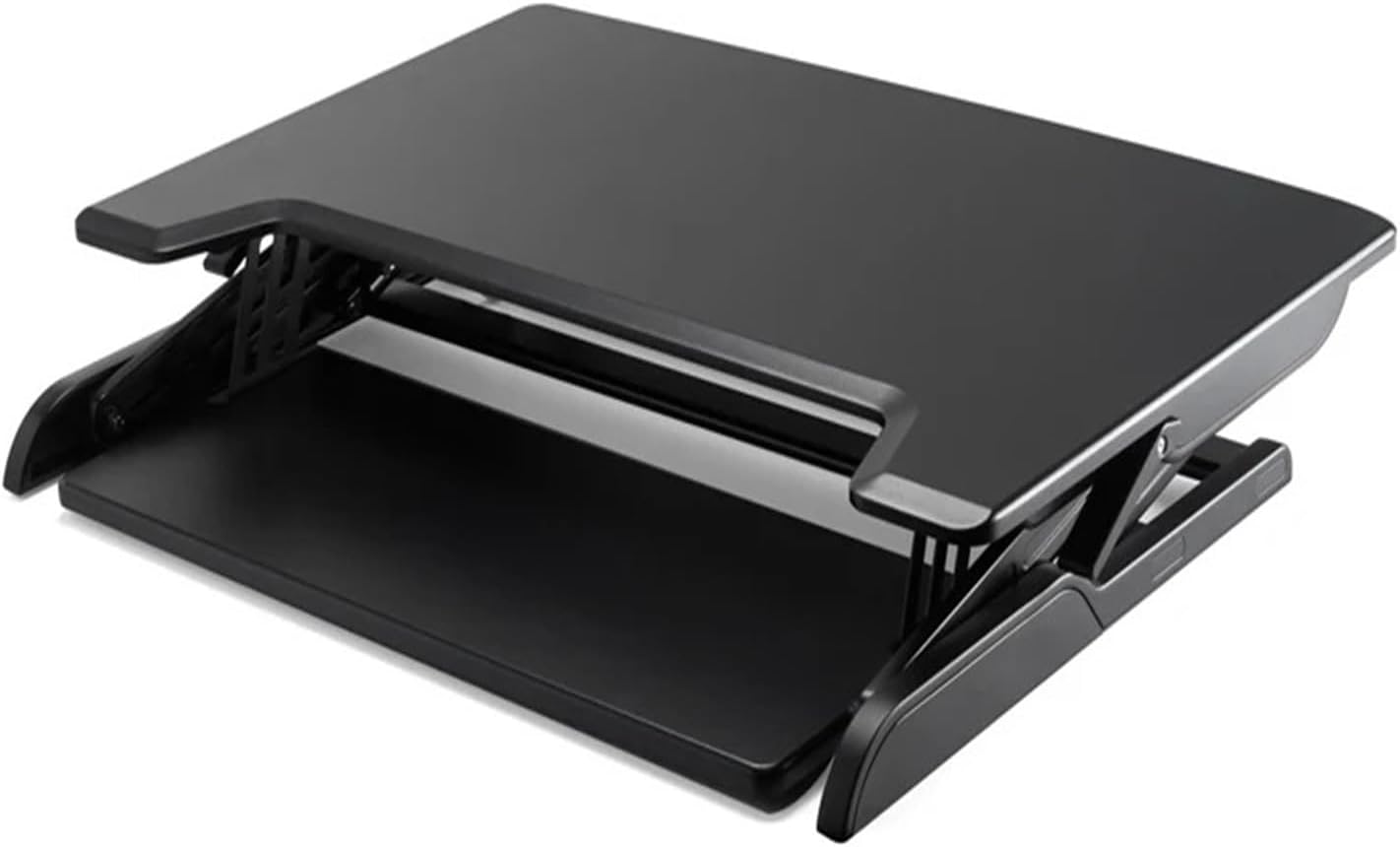 ID-36 Height Adjustable Sit-Stand Desk Lift Foldable Laptop Desk Monitor Stand with Keyboard Tray(Color:Black)