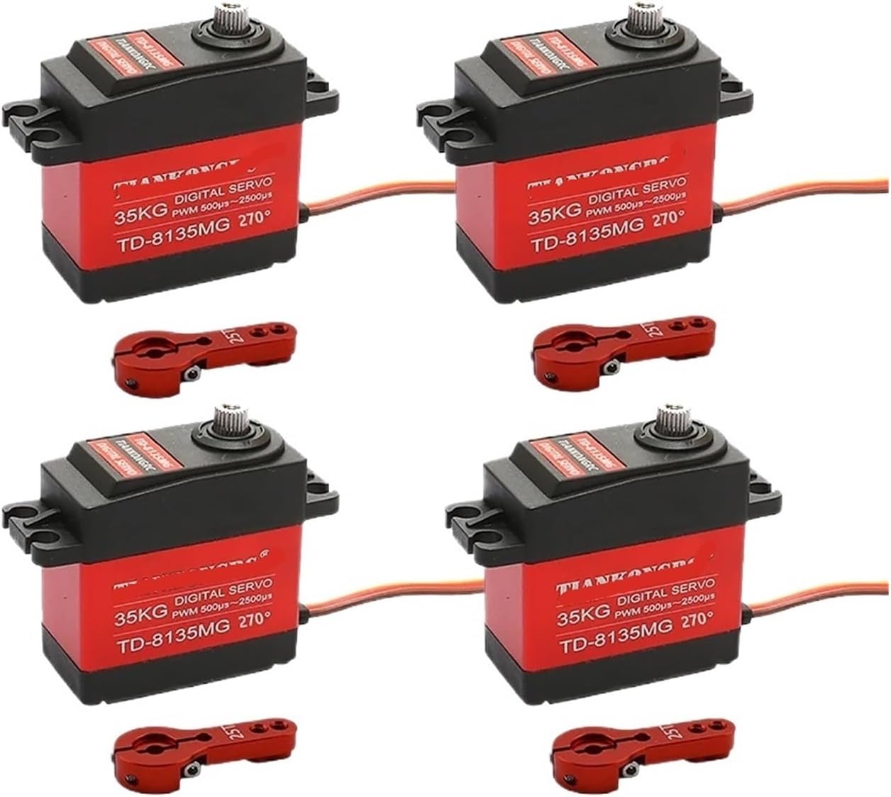 4pcs/Batch Waterproof Servo 20KG 25KG 30KG 35KG Large Metal Gear Digital Servo(35kg 270Degree Arm)