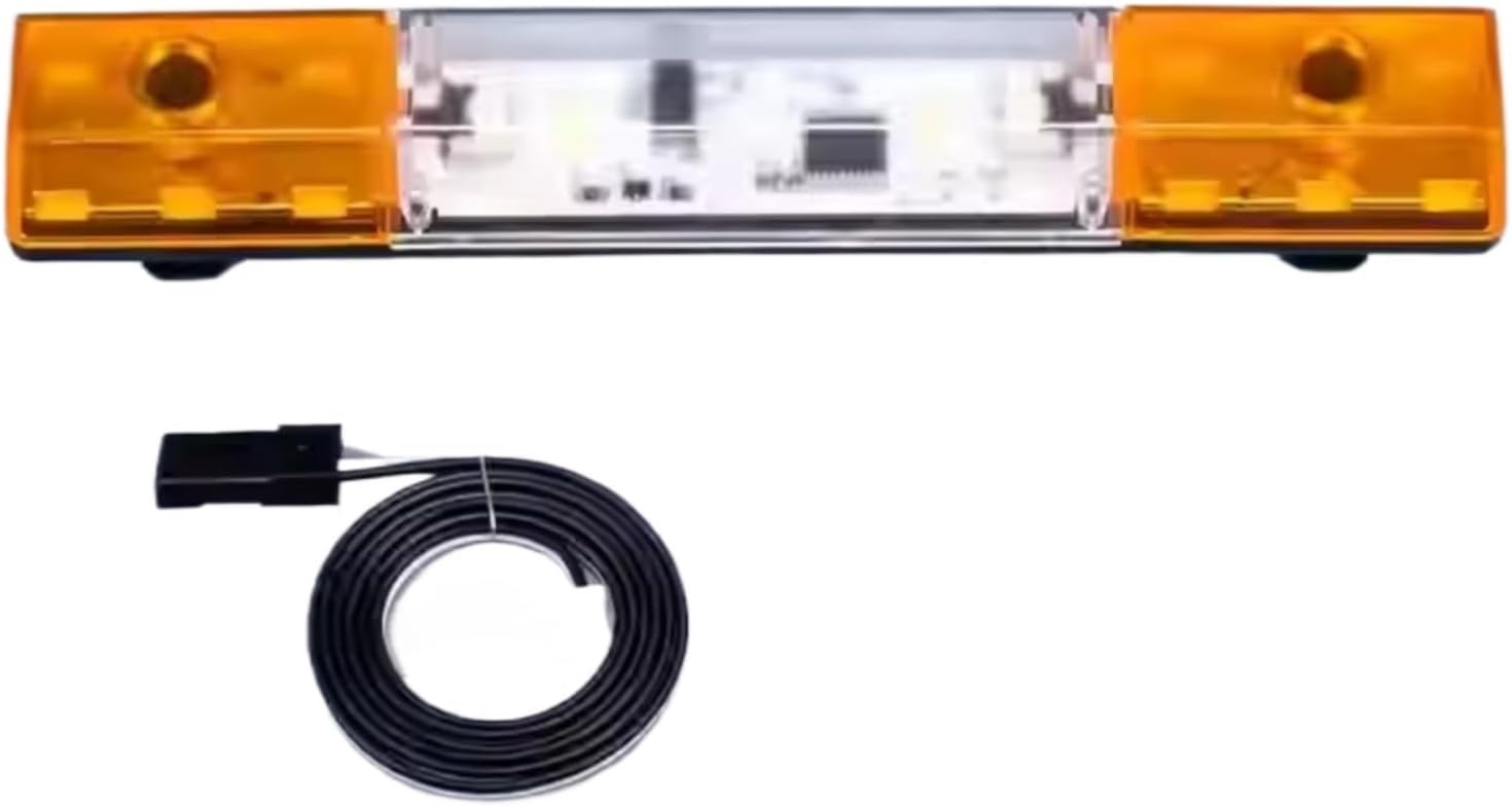 for Tamiya 1/14 A6 360° Rotating Warning Light Roof Light Rc Trailer Truck for Fire Engine Engineering Vehicle Model Toy Rc Car Headlamps Lights(Yellow)