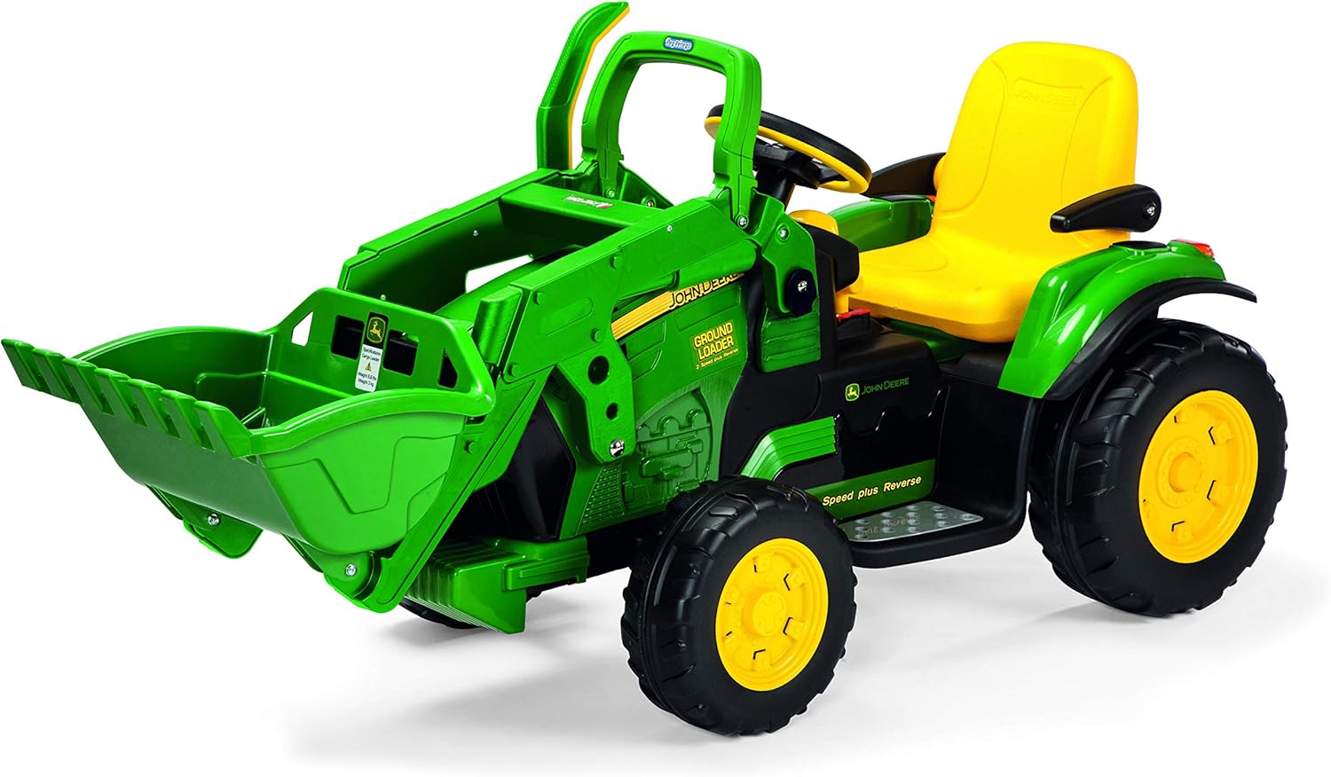 Peg Perego John Deere Ground Loader Tractor Extra-Large 12 Volt Ride on Tractor for Kids Ages 3-7
