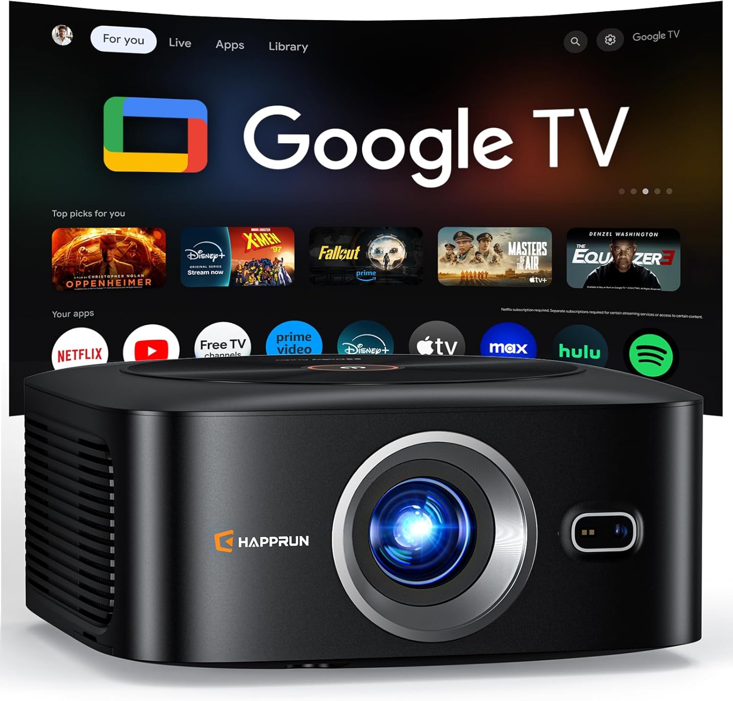 1500 ANSI Official Licensed Google TV Smart Projector