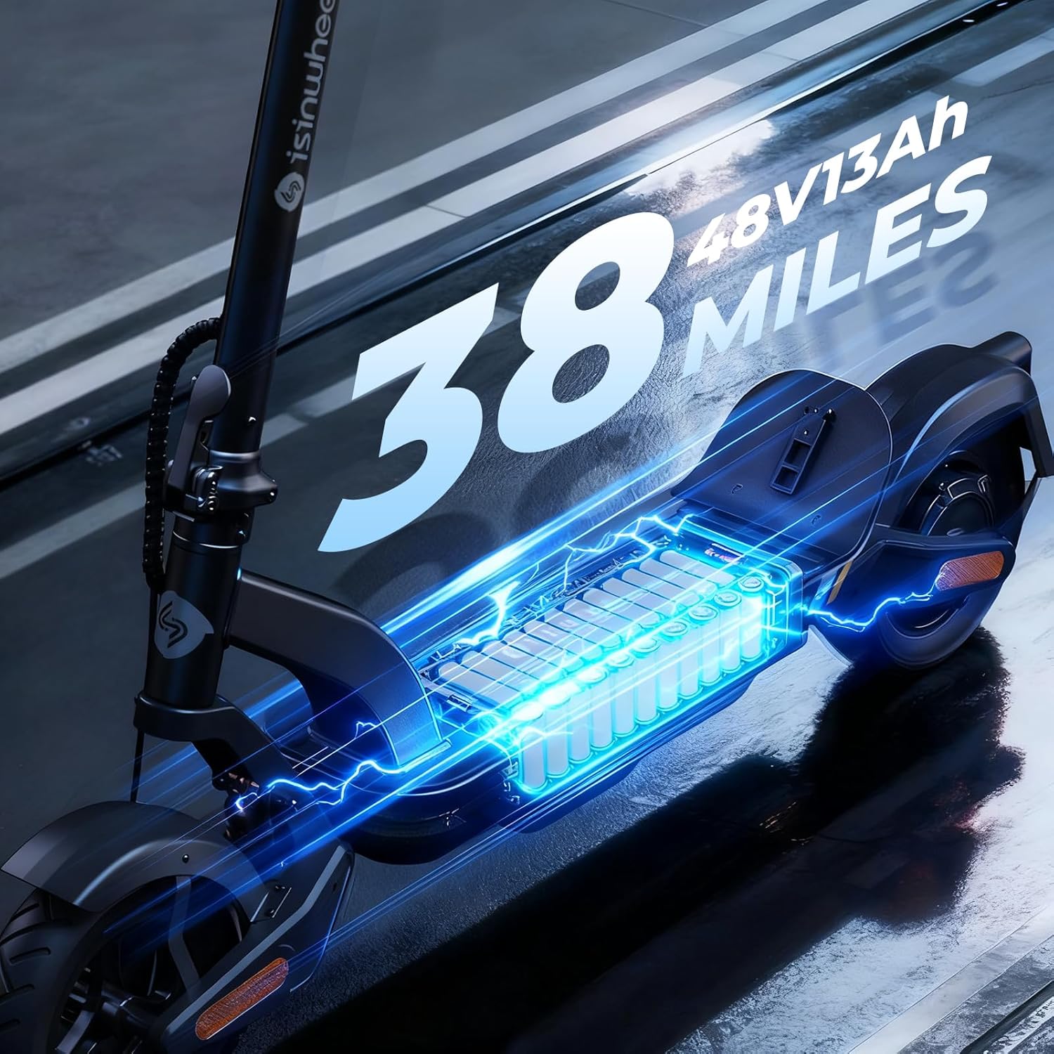 isinwheel S-Nova Electric Scooter Adults – 19/38 Miles Long Range, 600/1000W Peak Power, 20/28 MPH Top Speed, 8.5