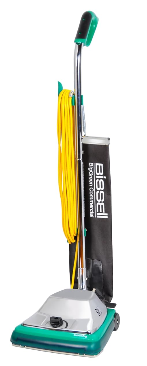Bissell BigGreen Commercial BG101 ProShake Comfort Grip Handle Upright Vacuum with Magnet, 870W, 12
