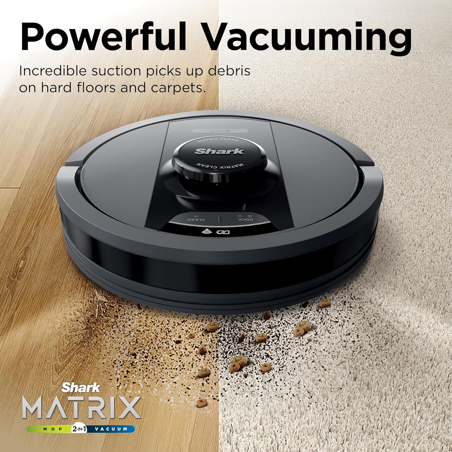Shark R-RV2400WS Matrix No Spots Missed, Bagless 30-Day Capacity, Precision Home Mapping Self-Empty Robot Vacuum & Mop - Certified Refurbished