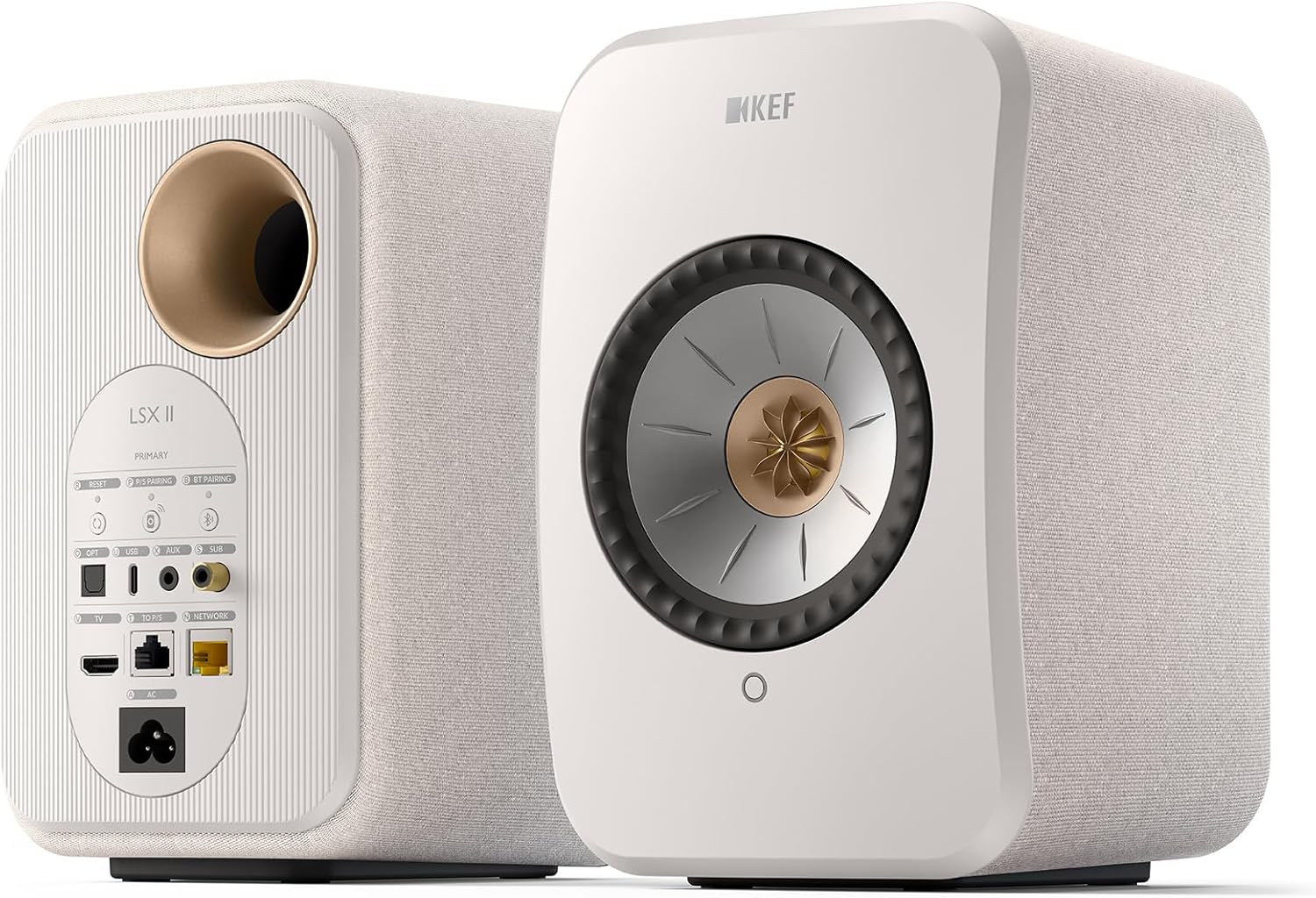 KEF LSX II Wireless HiFi Speaker System (Cotton White)