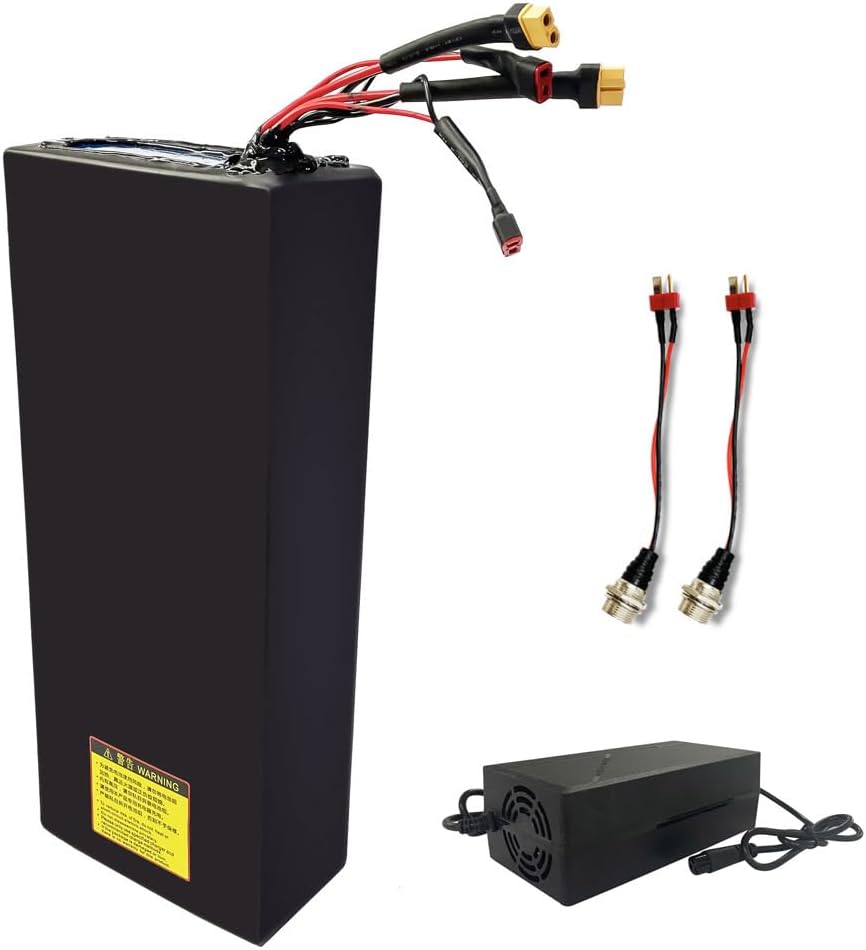 60V 40Ah Electric Scooter Battery, with 67.2V 5A Fast Charger and 2pcs Charging Port, use for 60V Dual Motor Kick Scooters
