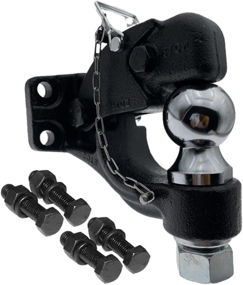 Pintle Hook Combo with 50mm Ball Trailer Hitch Towing Heavy Duty 8 TON RV Ball Parts Camper Accessories Caravan Components