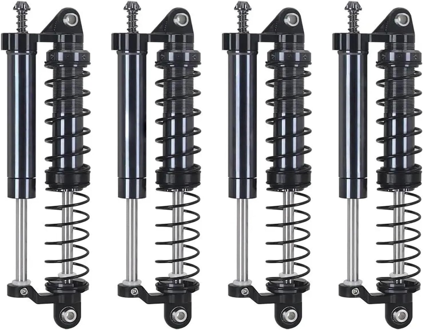 Adjustable oil L=105mm metal negative pressure double shock absorber, suitable for 1/8 Rc track H8h Yikong off-road vehicle(Dark Grey)