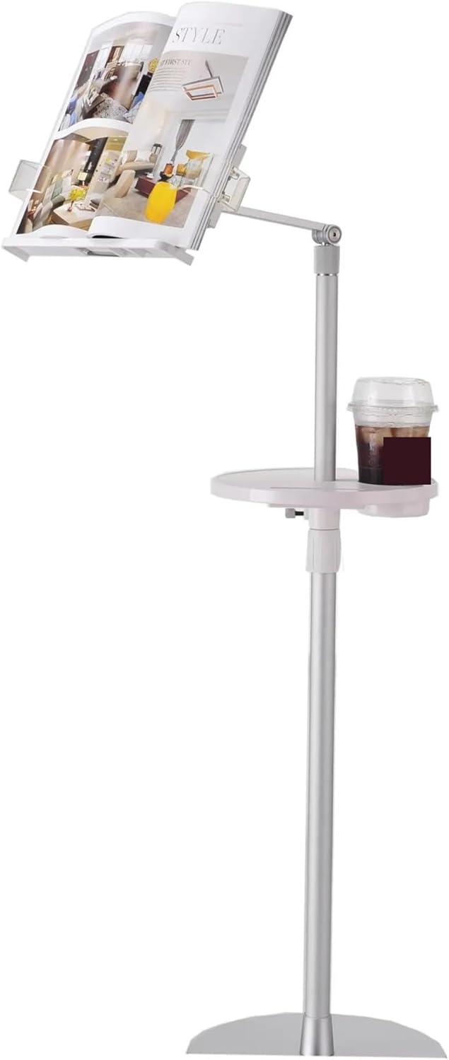 UP-9ZB Aluminum Alloy Reading Bookshelf Floor Stand Office Laptop Tray Book Tray Height Adjustable