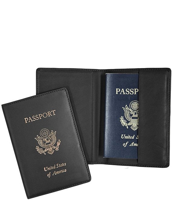 Leather Foil-Stamped RFID Blocking Passport Jacket