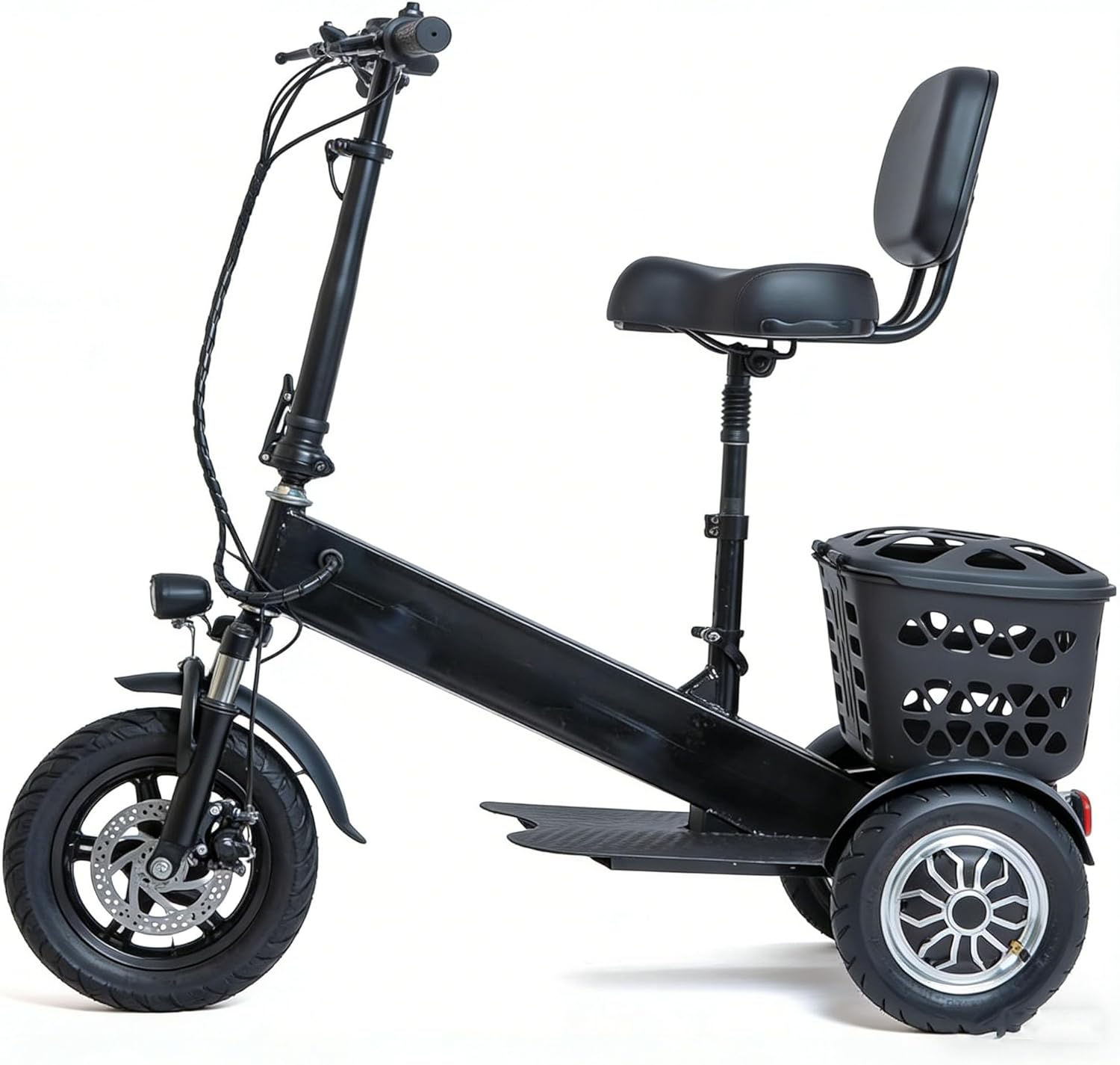 saun Mobility Scooter for Adults -Foldable, 3 Wheel Electric Scooter for Seniors -Lightweight, Portable Commuter Scooter with Adjustable Speeds, 330 lbs Load