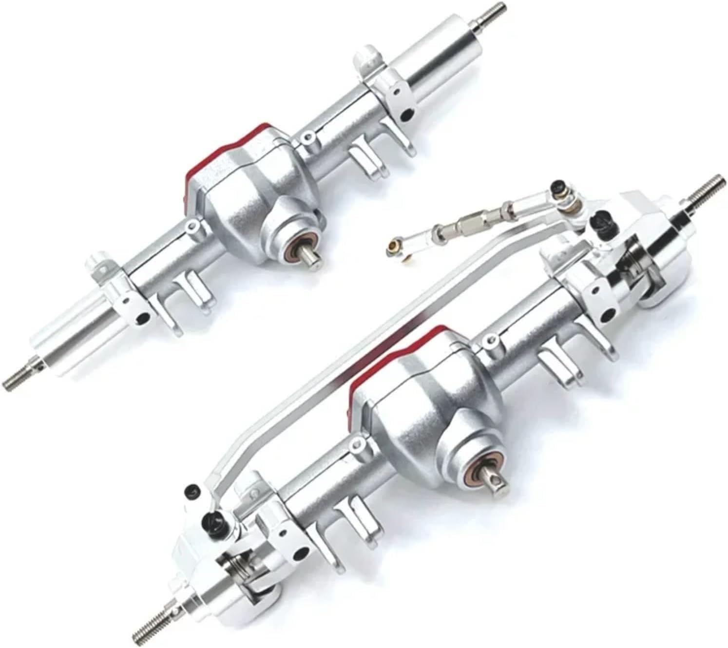 RC Car Models Parts For MN128 MN86 MN86S MN86K MN86KS 1/12 Metal Front And Rear Differential Axle Complete Set RC Crawler Car Upgrade Parts(Silver,1 Set (2pcs))