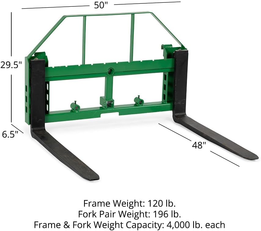 Titan Attachments Heavy Duty Pallet Fork Frame and 48