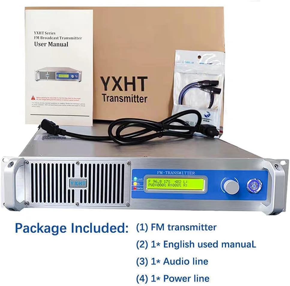 500W FM Radio Broadcast Transmitter for Church 500watt Long Range Transmitter for Radio Station Equipment for Professional Broadcasting Stereo Home FM Transmitter