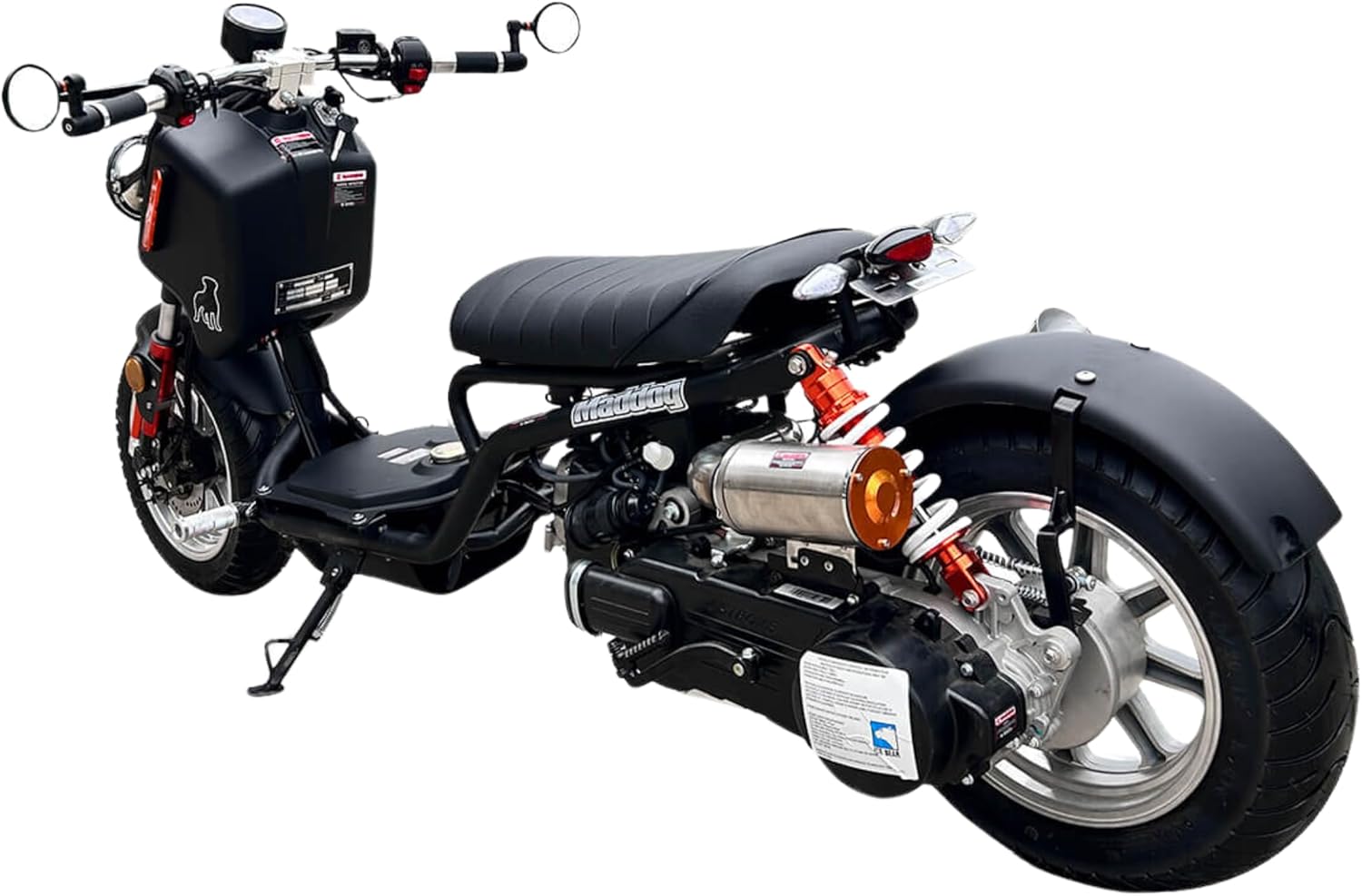 150cc Mean Dog Scooter Generation 4 Automatic Transmission PMZ150-21, Street Legal Motorcycle for Adults, LED Headlights Digital Speedometer, Stretched-Out Ruckus Style Powerful GY6 Engine Smooth Ride