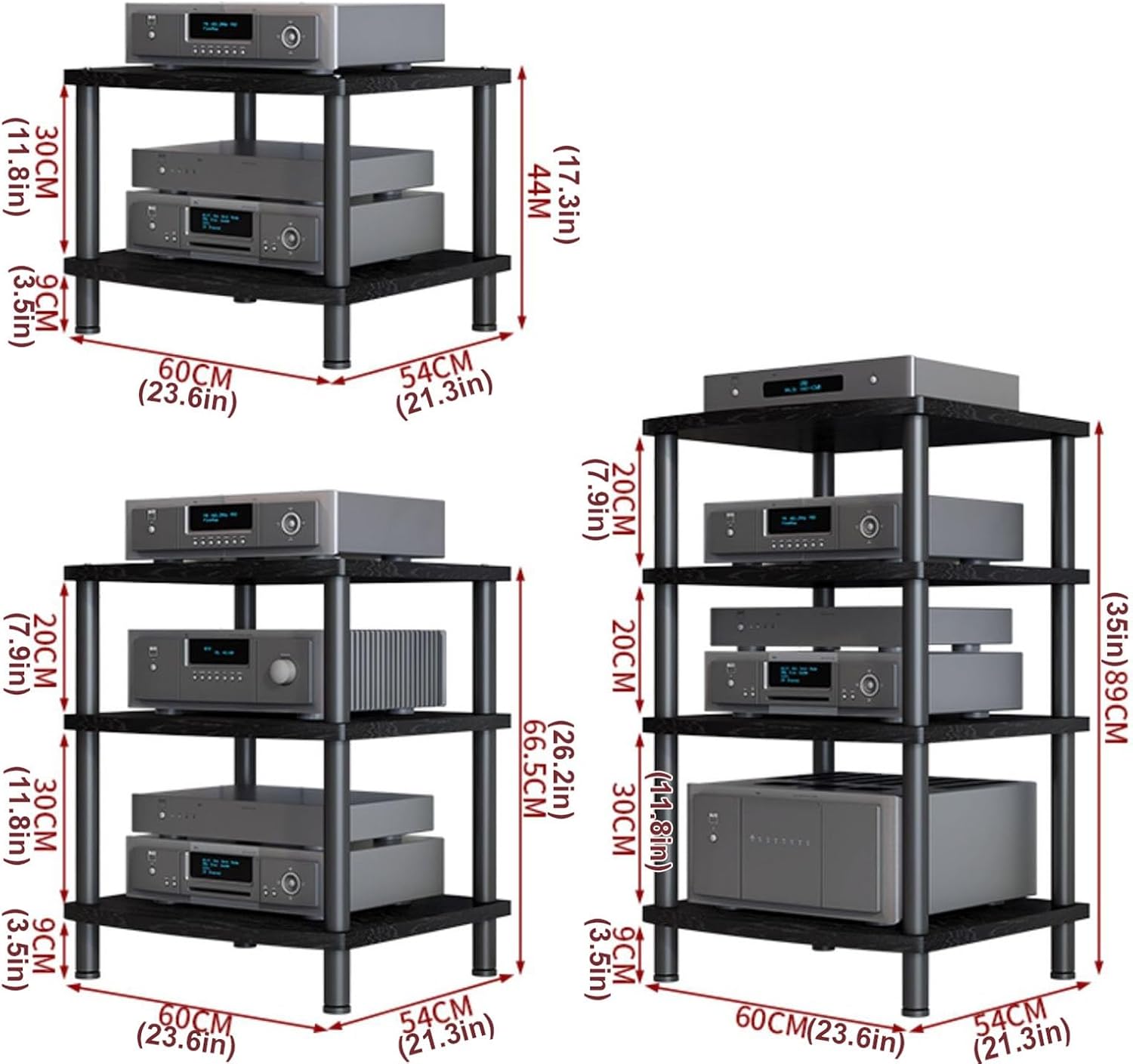 JIAHESHYP 2/3/4-Tier Audio Shelf