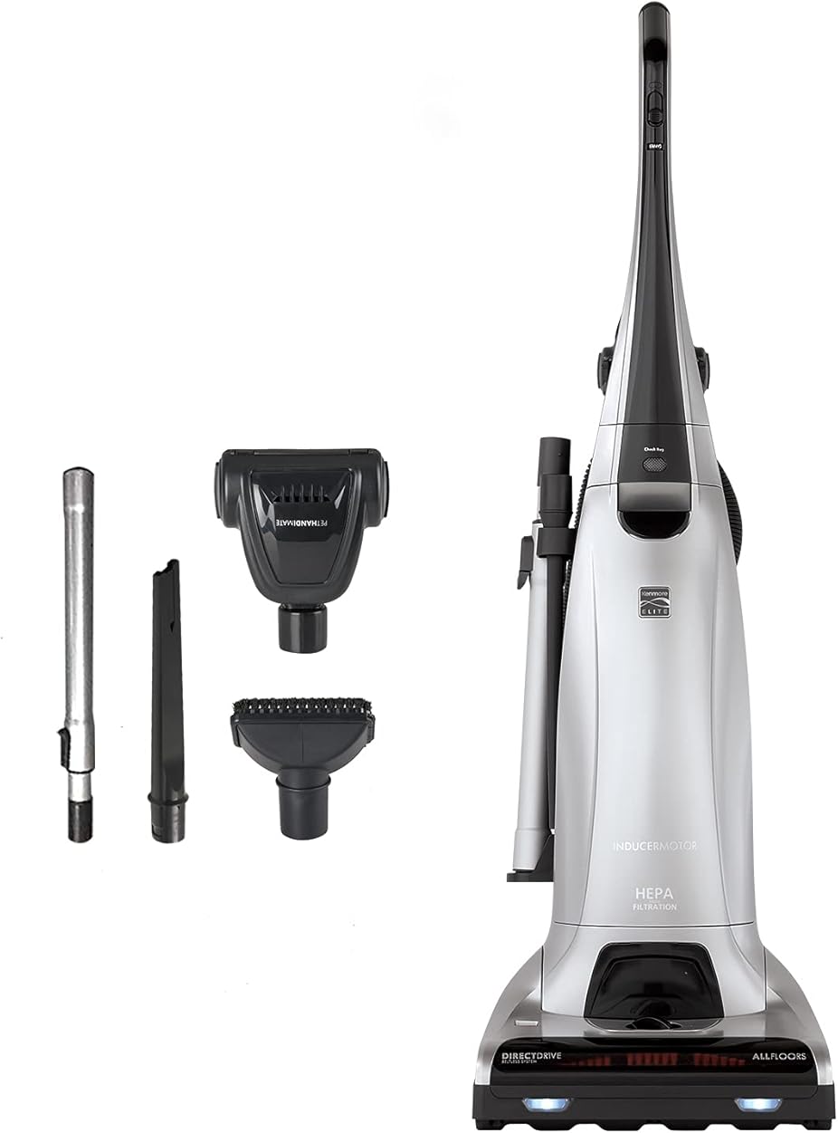 Kenmore Elite 31150 Pet Friendly Bagged Upright Beltless Vacuum w/Pet Handi-Mate, Triple HEPA, 3D Inducer Motor, Telescoping Wand, 5-Position Height Adjustment, 3 Cleaning Tools