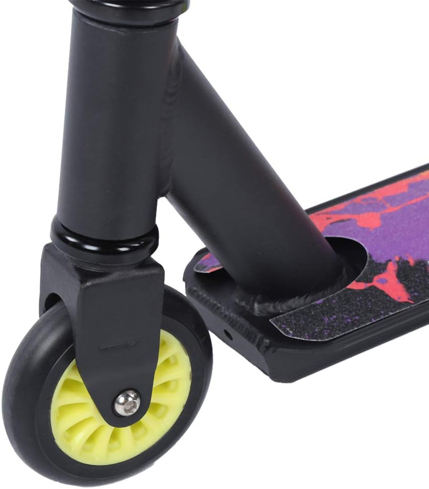 Lightweight Portable Stunt Scooter, Adult Scooter Set with Aluminum Alloy Wheels, Elastic PU Wheels and ABEC 7 Bearings, Black Scooter for Commuting, Travel and Adventure