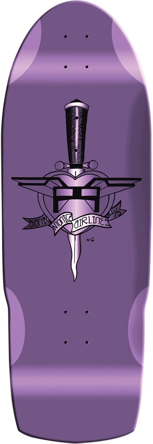 Sa​nta Mo​nica Airl​INES SM​A Heart Attack Limited Deck 10.5 x 31 Purple Dip - Assembled AS Complete Skateboard