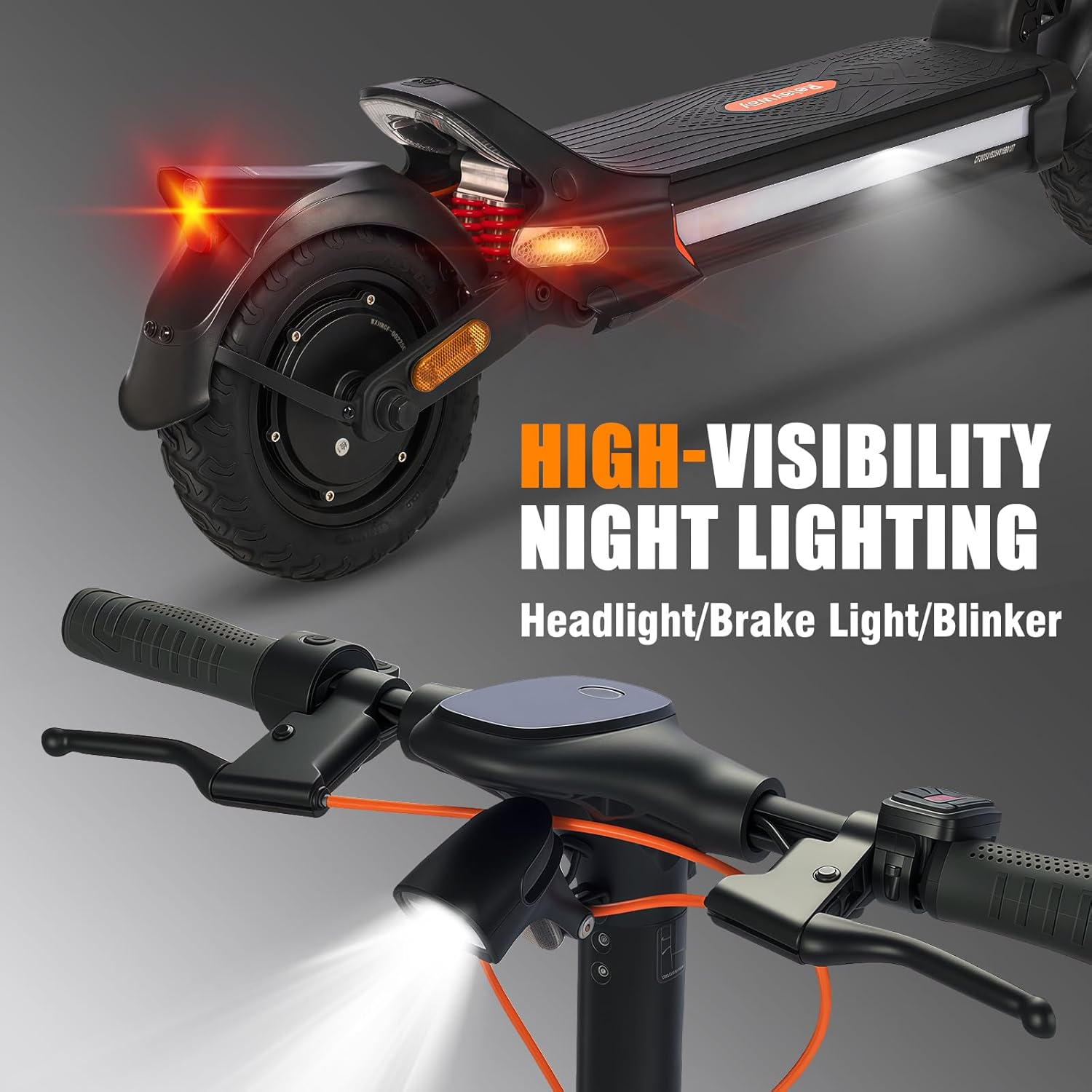 Off Road Electric Scooter Long Range, Fast Electric Scooter 30 Mph Speed, Heavy Duty 300+ lb Capacity & Dual Suspension