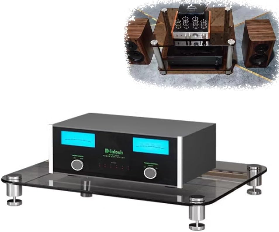 BERWDUXA Tempered Glass AV Media Stand