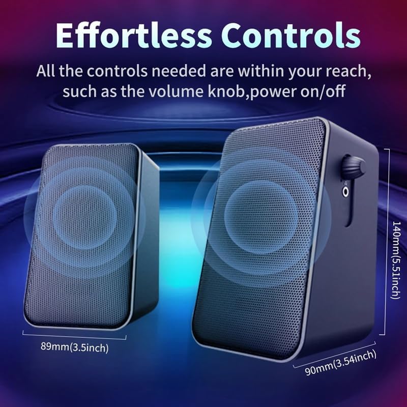 Heavy Bass 10W Computer Speaker Gaming Sound Bookshelf Subwoofer 2.0 Channel Texture Desktop Audio