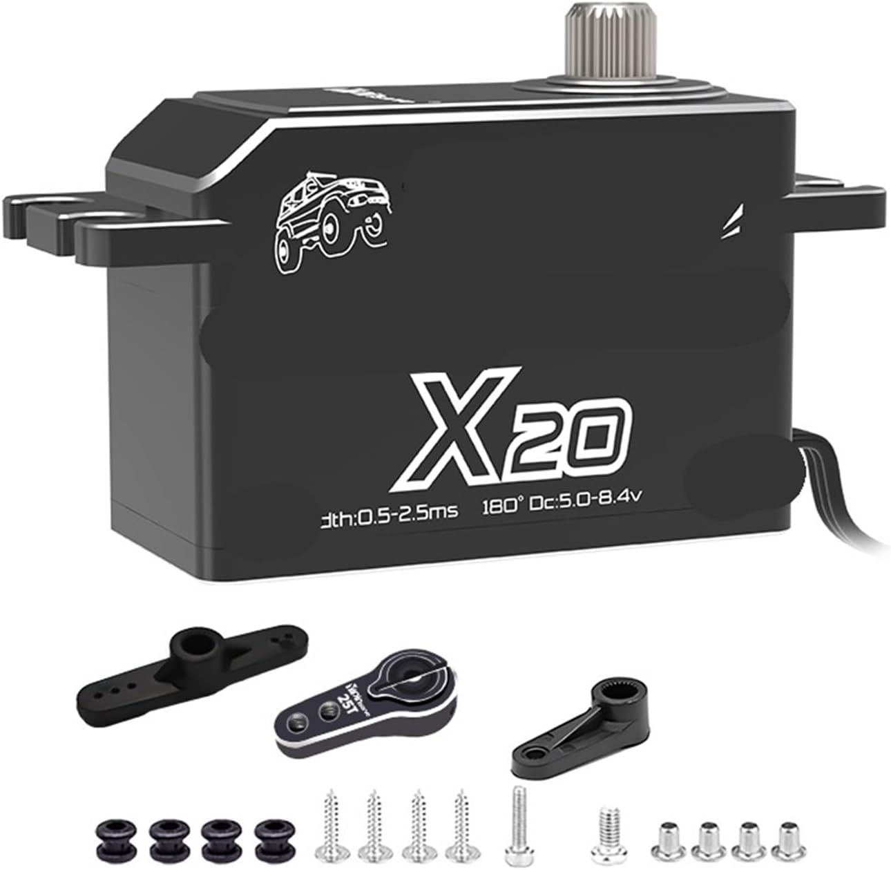 20KG Digital Brushless Servo Motor Metal Gear High Torque Short Body(X20kgBLS 360 Degree)