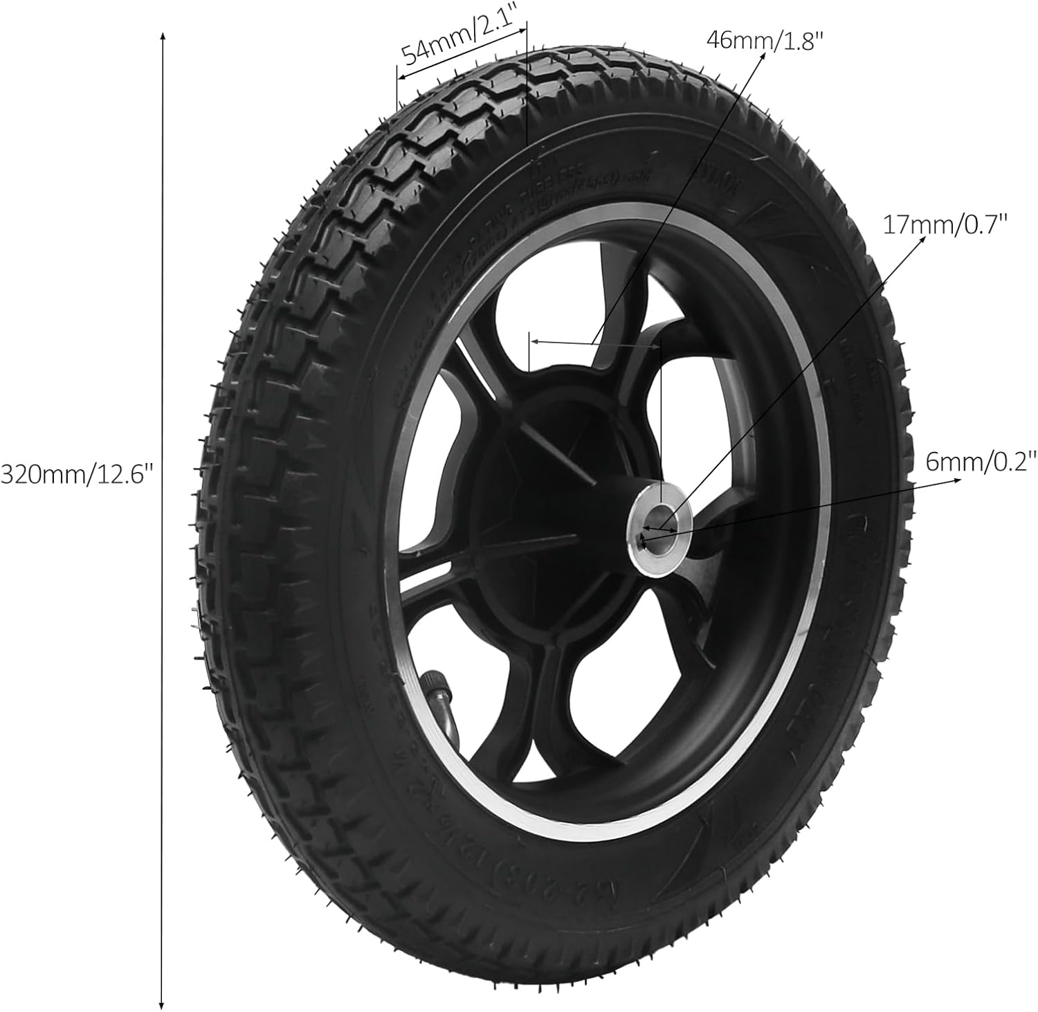 12 1/2 x 2 1/4 Electric Rear Wheelchair Wheel Assembly, 62-203 12x2.25/2.50 Solid Tire with Wheel Hub 4PR – Replacement for Wheelchair Walker Scooter Transport Chair Mobility (Set of 4)