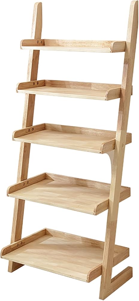Wddwymll 5-Layer Ladder Shelf,Living Room Bookcases,Industrial Bookshelf,Easy Assembly Storage Shelves,for Balcony,Kitchen,Office(60×30×140cm)