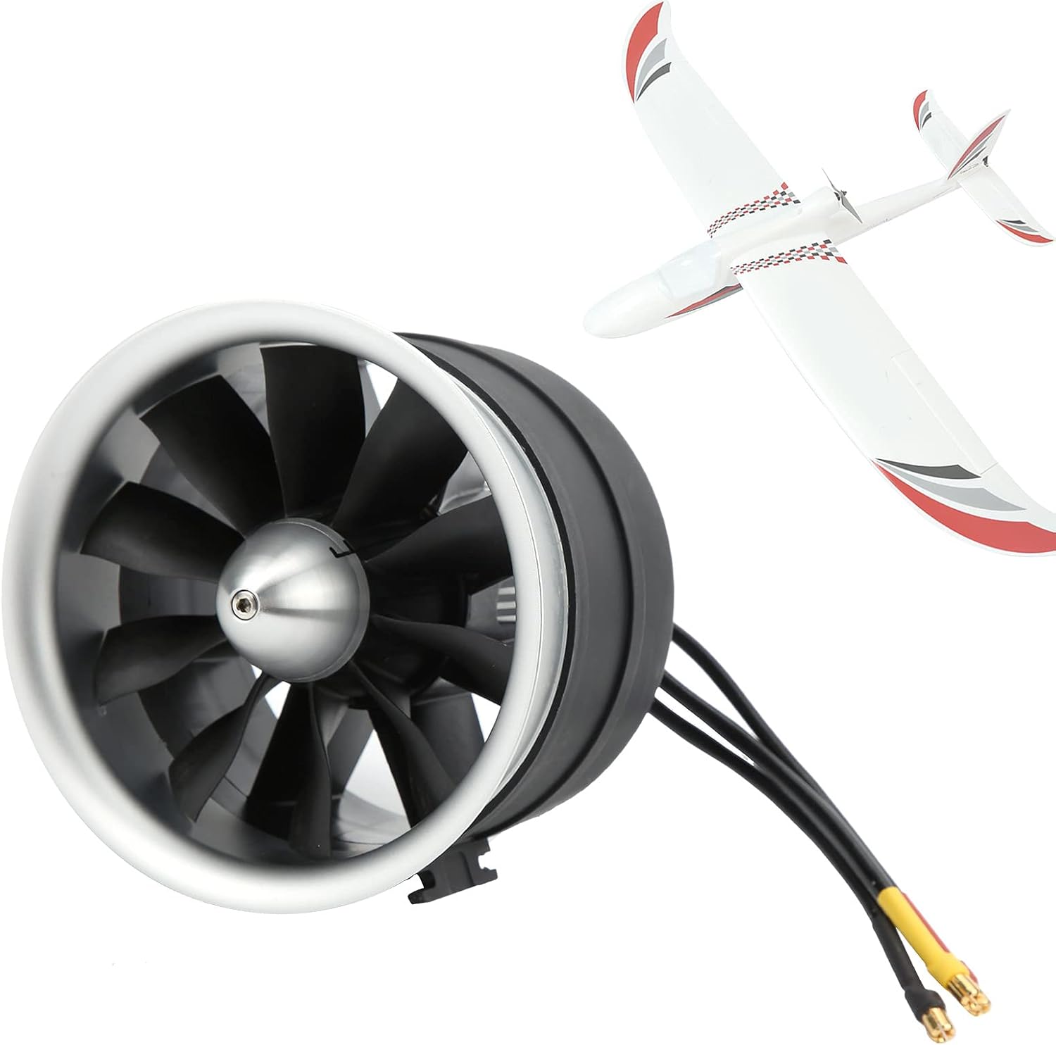 RC Ducted Fan, RC 120mm S‑EDF Electric Ducted Fan Semimetallic 10 Blades with Motor for RC Plane Modeling Accessories