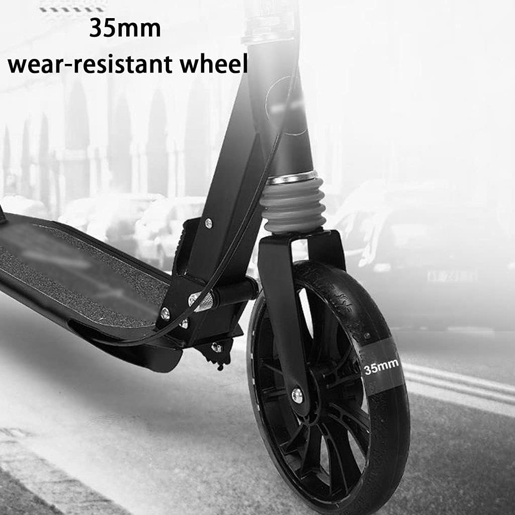 Scooters Folding Commuting Scooter Height Adjustable Kick Scooter, Students Go to School by Scooter, Adult Go to Work Scooters (Color : White, Size : 45 * 32 * 80-105cm)