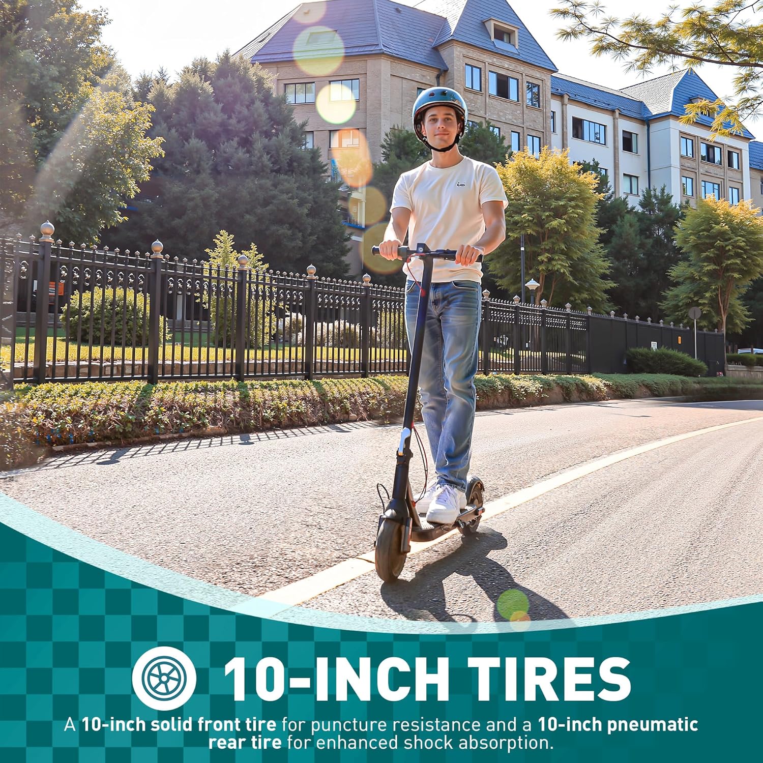 Electric Scooter with 430W Peak Motor for Adults, 10