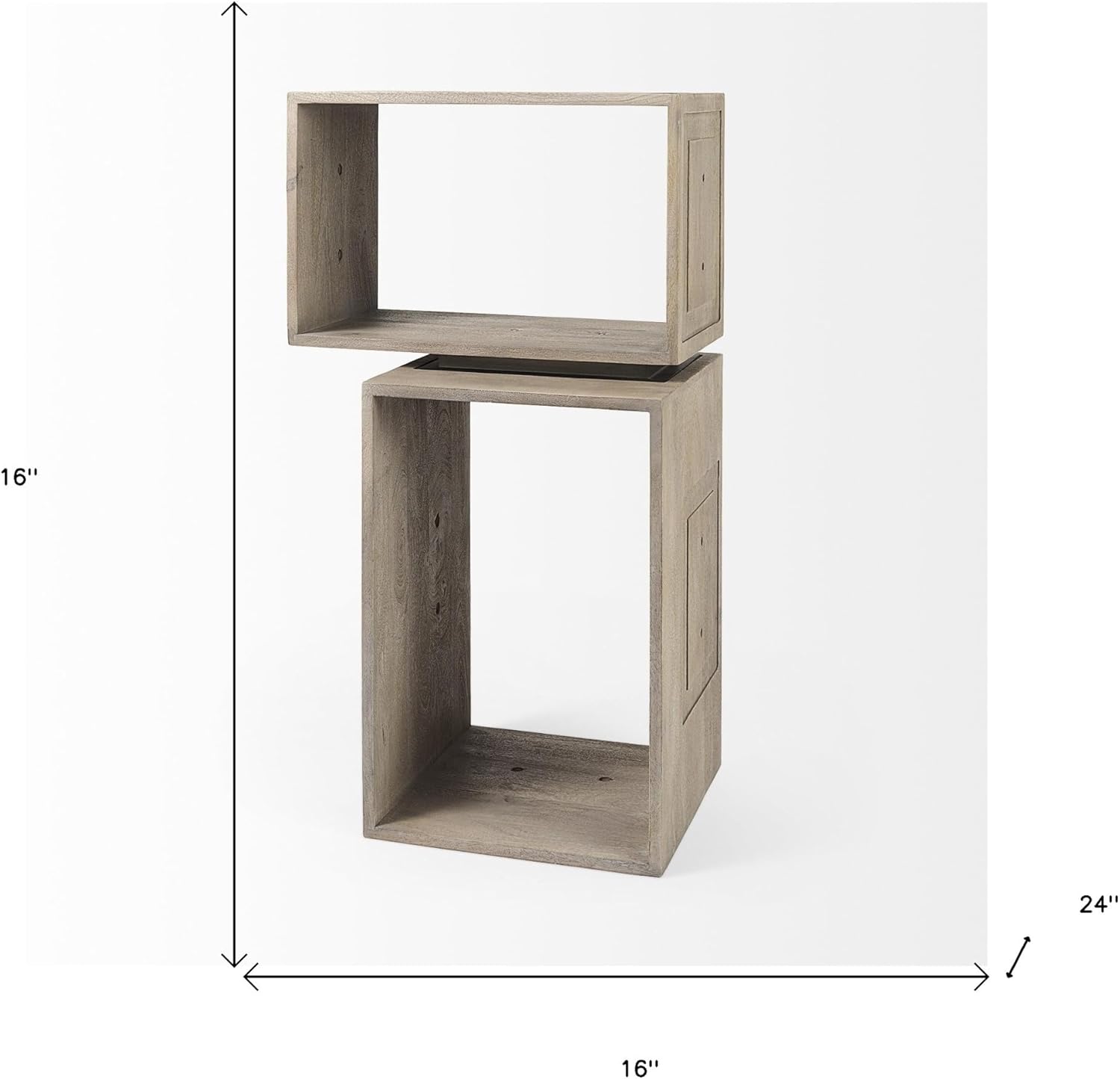 HomeRoots Set of Two Brown Solid and Manufactured Wood Two Tier Floating Bookcase