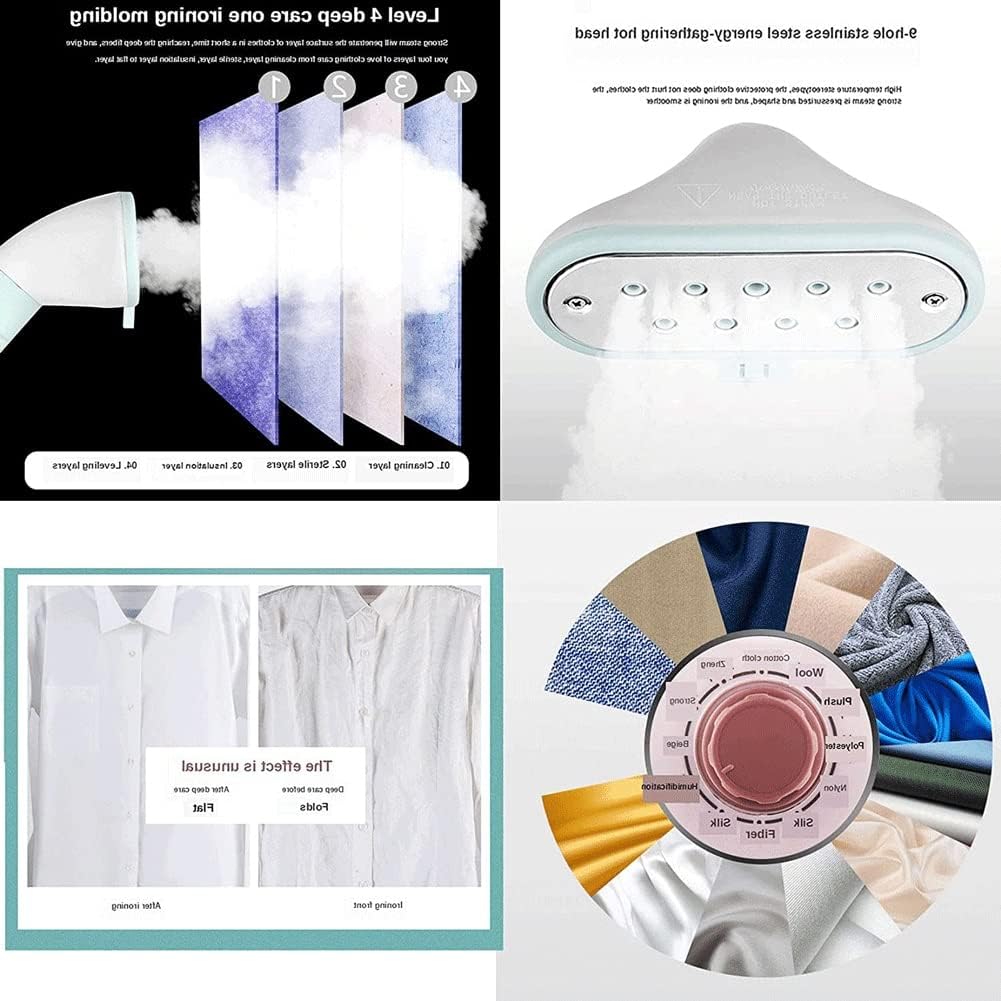 Clothes 2000W Vertical Garment Steamer,Small Hanging Ironing Machine Steam Iron Hand-Held Ironing Machine, With Ironing Board and 1.7L Water Tank (Blue)