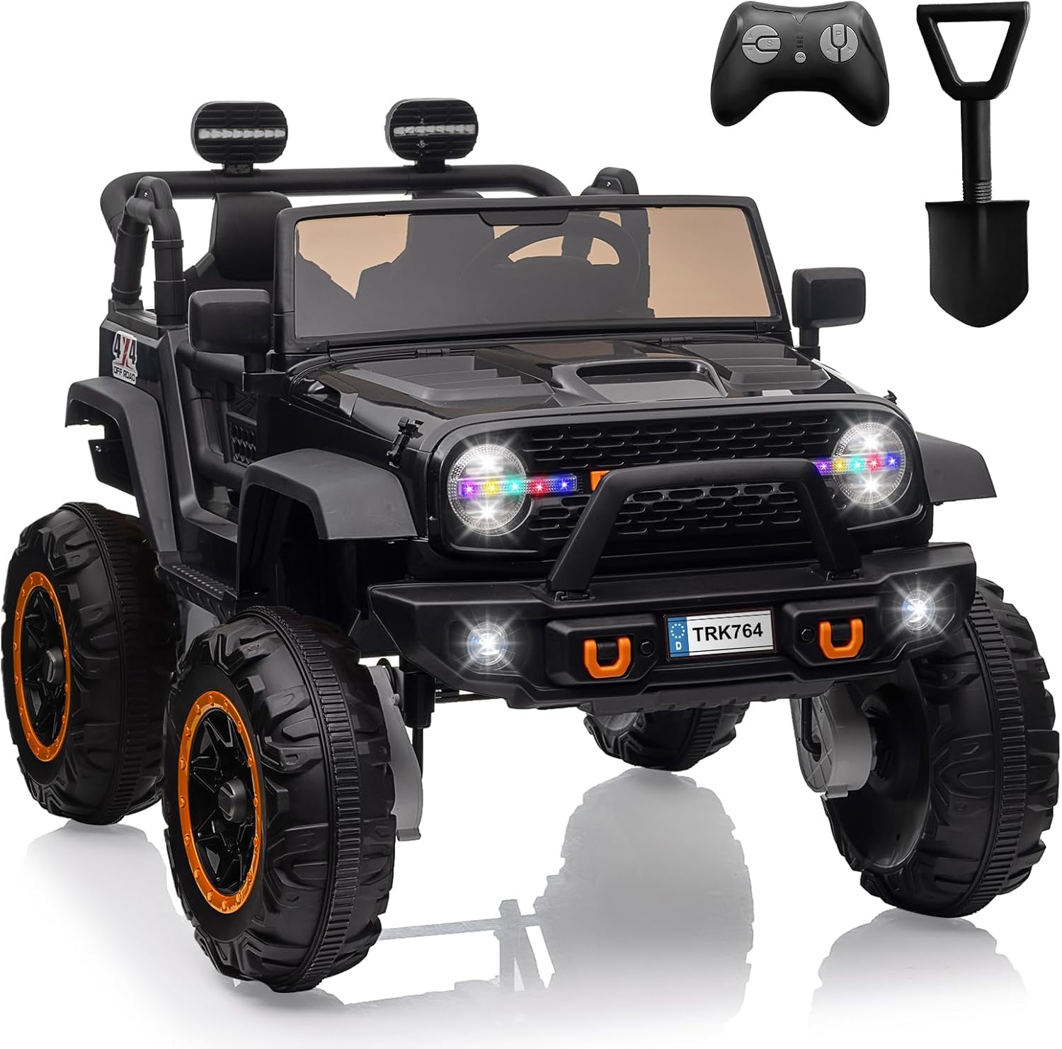 24V Ride on Car Toys, Remote Control 4 Wheels Electric Power Car for Toddlers Kids Boys Girls, 2 Seater Motorized Ride on Cars Vehicle, Black
