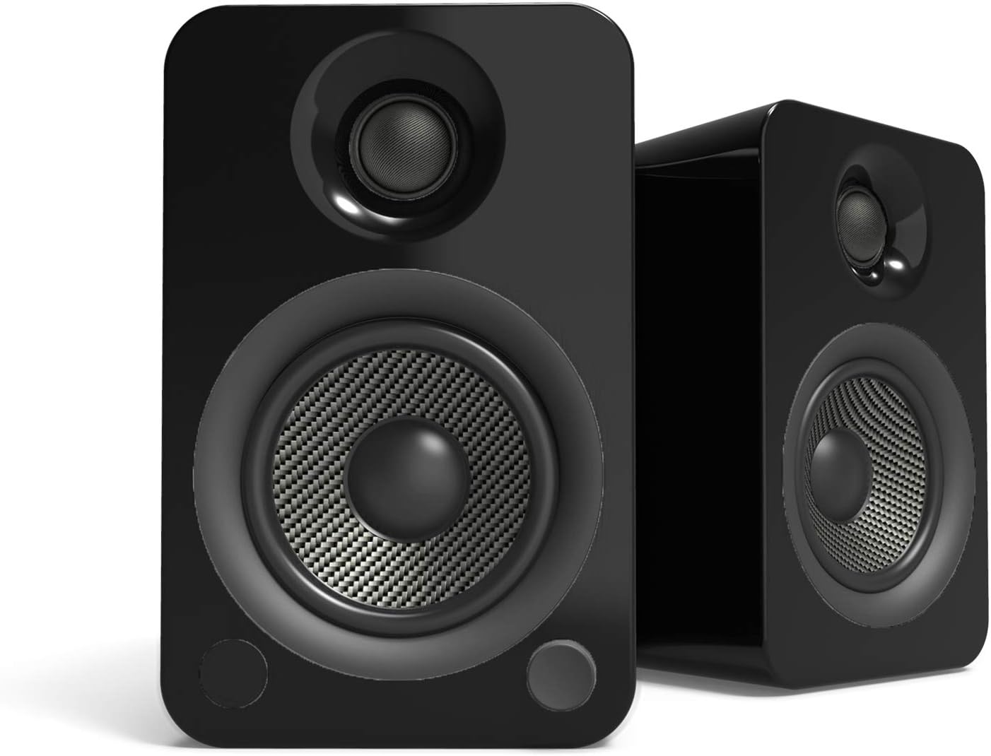 Kanto YU4GB Powered Speakers with Bluetooth and Built-in Phono Preamp | Auto Standby and Startup | Remote Included | 140W Peak Power | Pair | Gloss Black