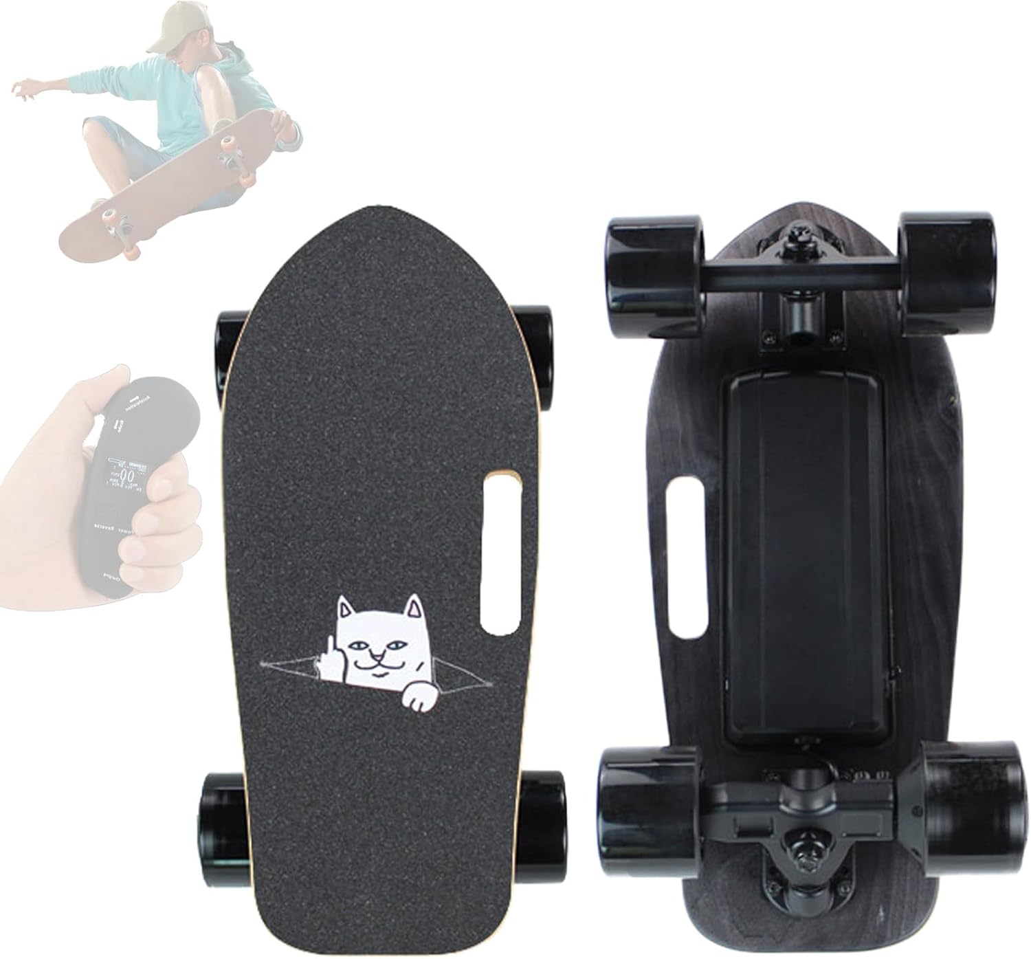 Electric Longboard Skateboard,Motorized Cruiser Board,Skateboard 8km,with Shock Absorption Wheels,Carry Handle,for Teens Adults Beginners Girls Boys