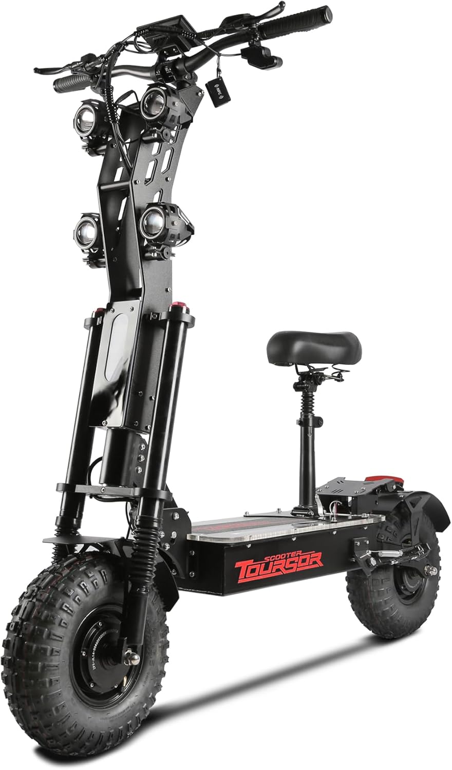 Electric Scooter with Seat for Adults, 60V 10000W Dual Motor 40Ah Battery 70 Miles Range, with 14